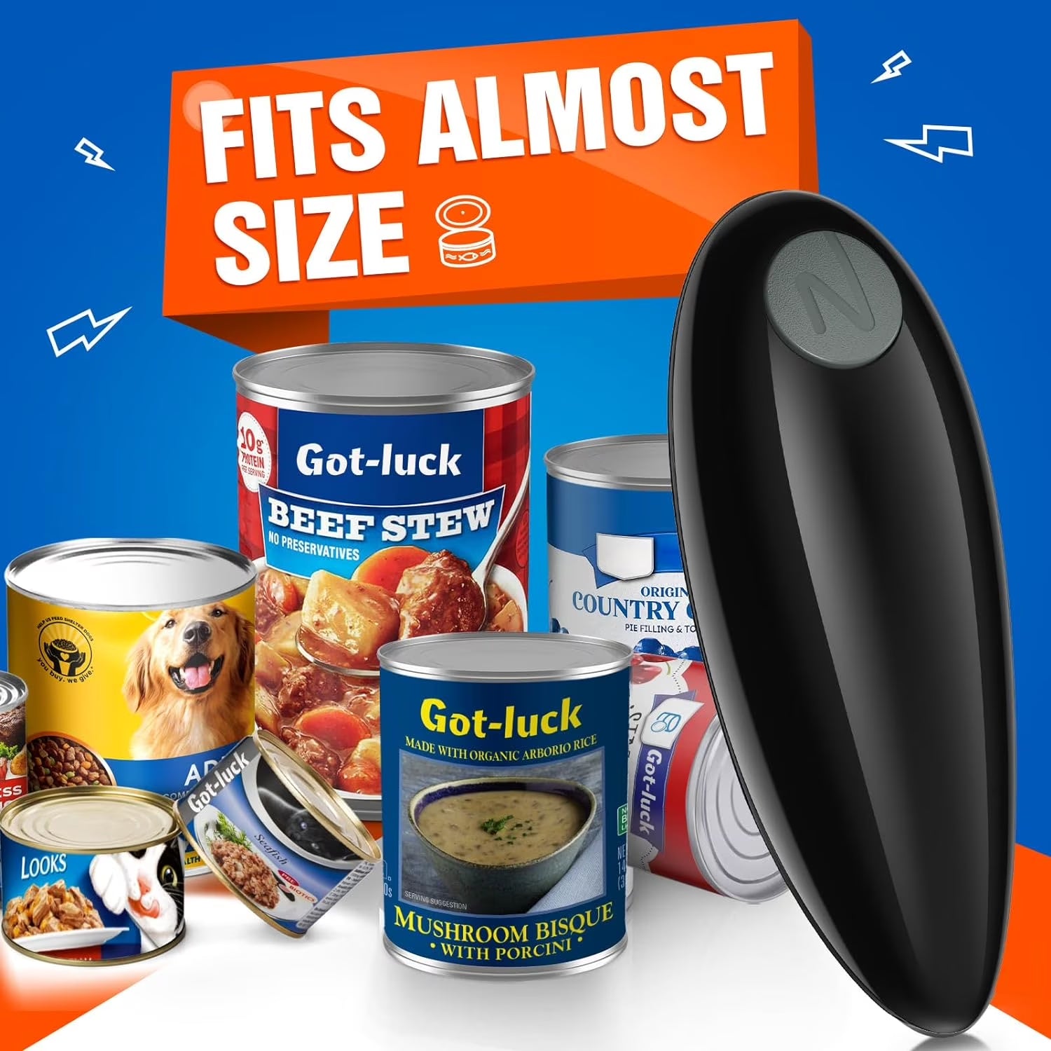 Electric Can Opener, One Touch Automatic Can Openers, Fit Different Can Sizes and Shape with No Sharp Edges, Best Kitchen Gadgets for Seniors, Arthritis, and Chef