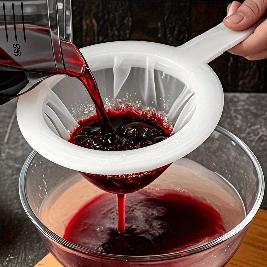 500-Count Ultra Fine Mesh Filter| Reusable Hanging Sieve for Home Brewing, Kitchen, Juice and Flour Straining, Food Strainer