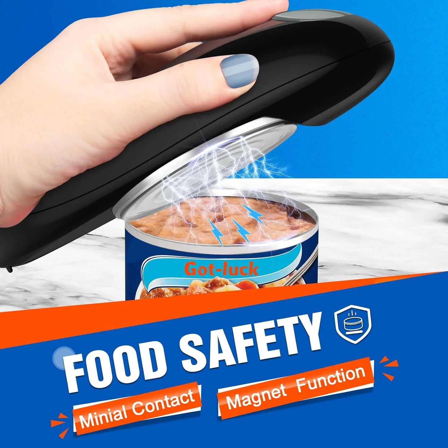 Electric Can Opener, One Touch Automatic Can Openers, Fit Different Can Sizes and Shape with No Sharp Edges, Best Kitchen Gadgets for Seniors, Arthritis, and Chef