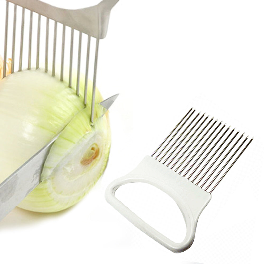 Stainless Steel Onion Slicer Vegetable Tomato Holder Cutter Kitchen Tool Gadgets